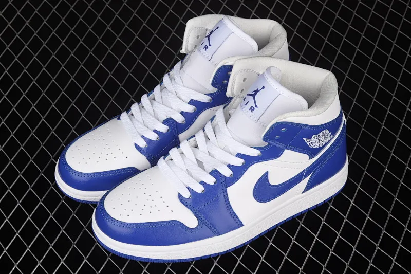 All categories Air Jordan Jordan series basketball shoes Air Jordan 1 Mid G version pure original Air Jordan 1 Mid AJ1 Joe 1 KFC blue China basketball shoes BQ6472-104